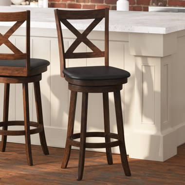 Mackin wooden swivel bar & online counter stool gracie oaks seat height